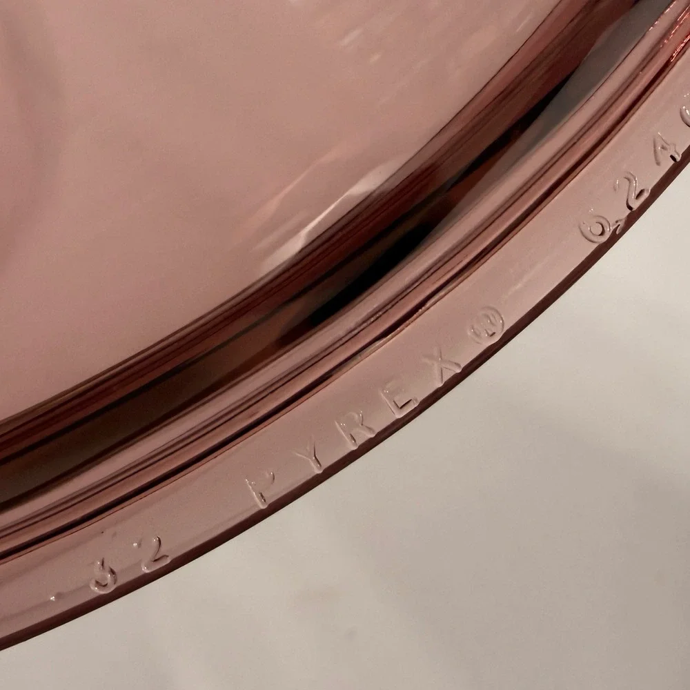Pyrex Visions Cranberry Glass 2 Quart Round Casserole Dish with Lid 024 USA